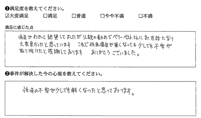 ベリーベストさんにお世話になり良かったです